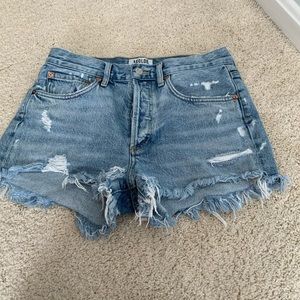 Agolde Parker distressed denim shorts